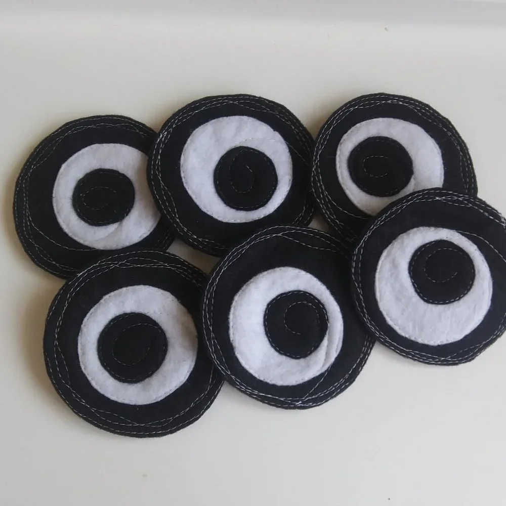 Handcrafted Freeform Stitched Felt Coaster Set #6. (Two Sets Available)